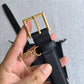 聖Y羅-黑色金扣皮帶-3.0cm