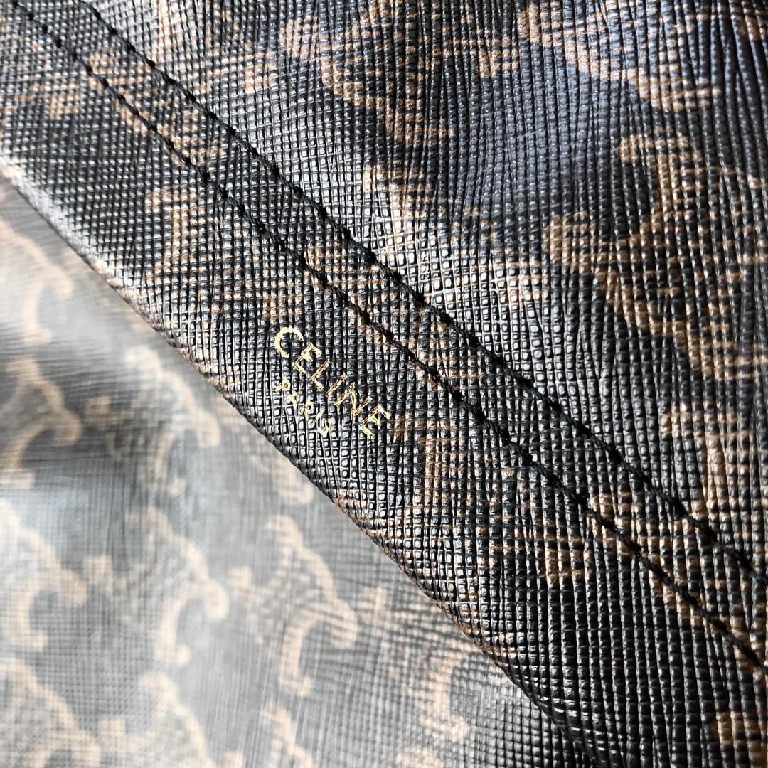 賽C家-凱旋門帆布和小牛皮中號雙肩包／後背包