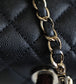 Chanel mini coco handle-黑色球紋牛皮-淡金扣