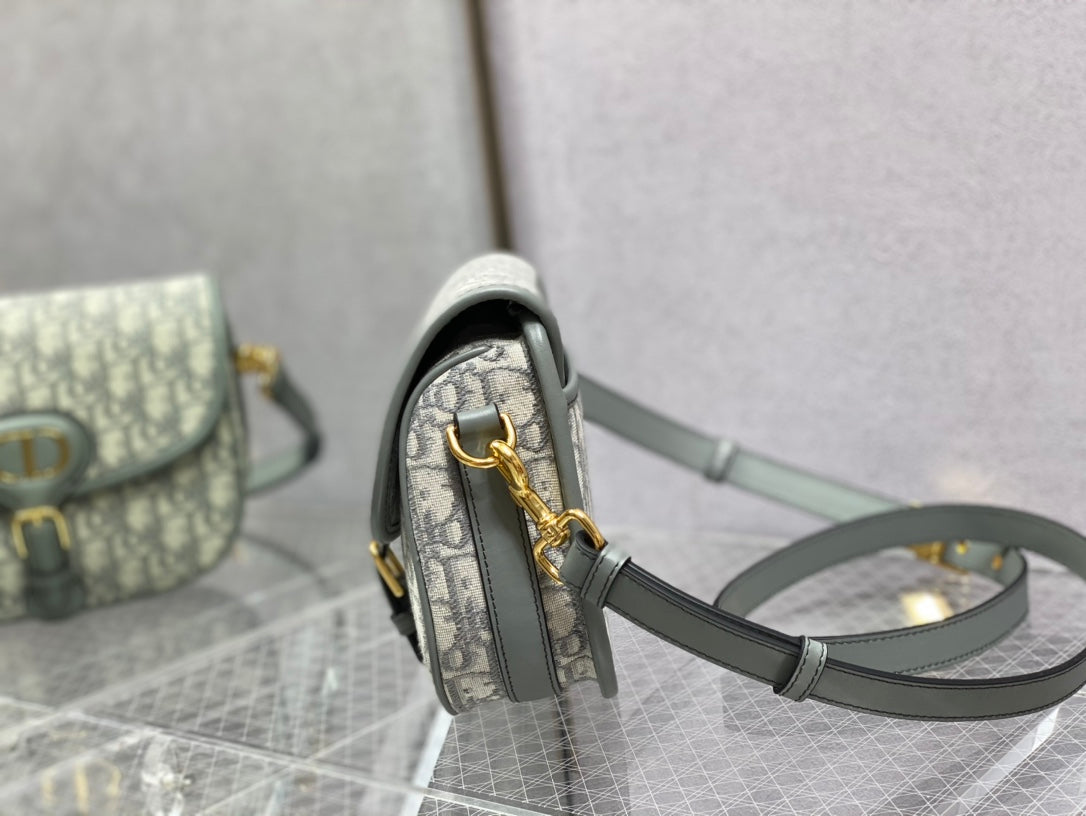 Dior Bobby-中號22cm-灰色老花