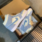 N1K- AJ 1 mid 中筒板鞋 休閒鞋 藍色
