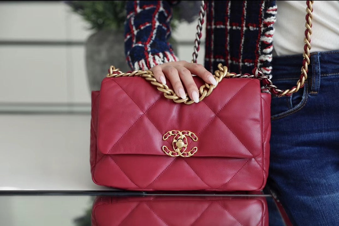Chanel 19Bag-小號寶石紅