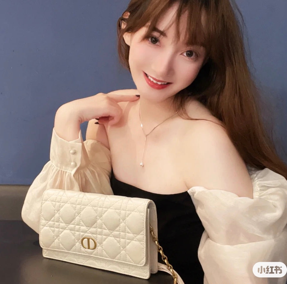 Dior-Caro 菱格紋 小牛皮 鍊條包