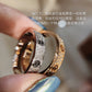 Cartier Love 寬版滿天星戒指-玫瑰金/白金