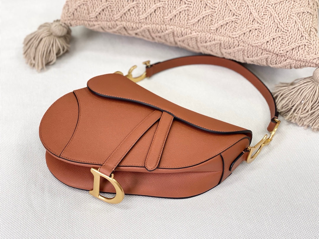 Dior Saddle 馬鞍包-平紋-大號深古銅色-25.5cm