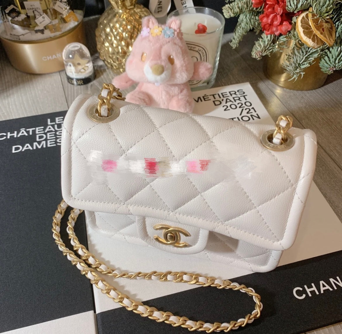 Chanel 小號豆腐包-白色