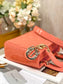 Dior Lady Dior-漆皮金扣-20cm-橙色