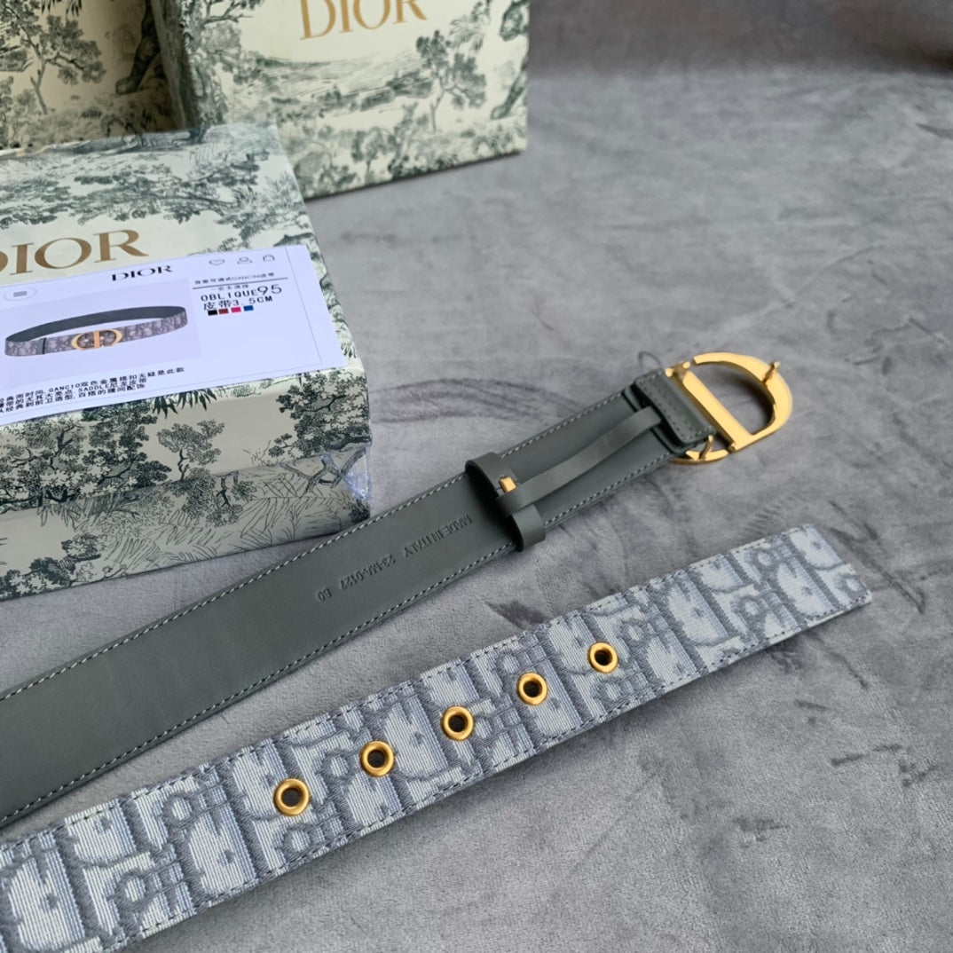 迪D家-老花金扣皮帶-3.5cm