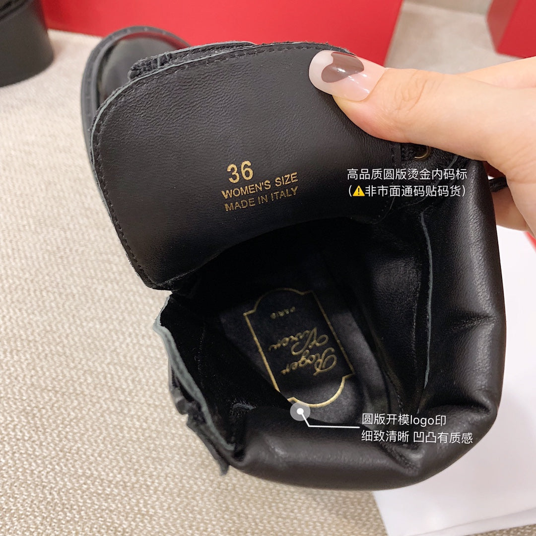 R方扣頭鞋-22SS 鑲鑽粗跟短靴 歐陽娜娜同款