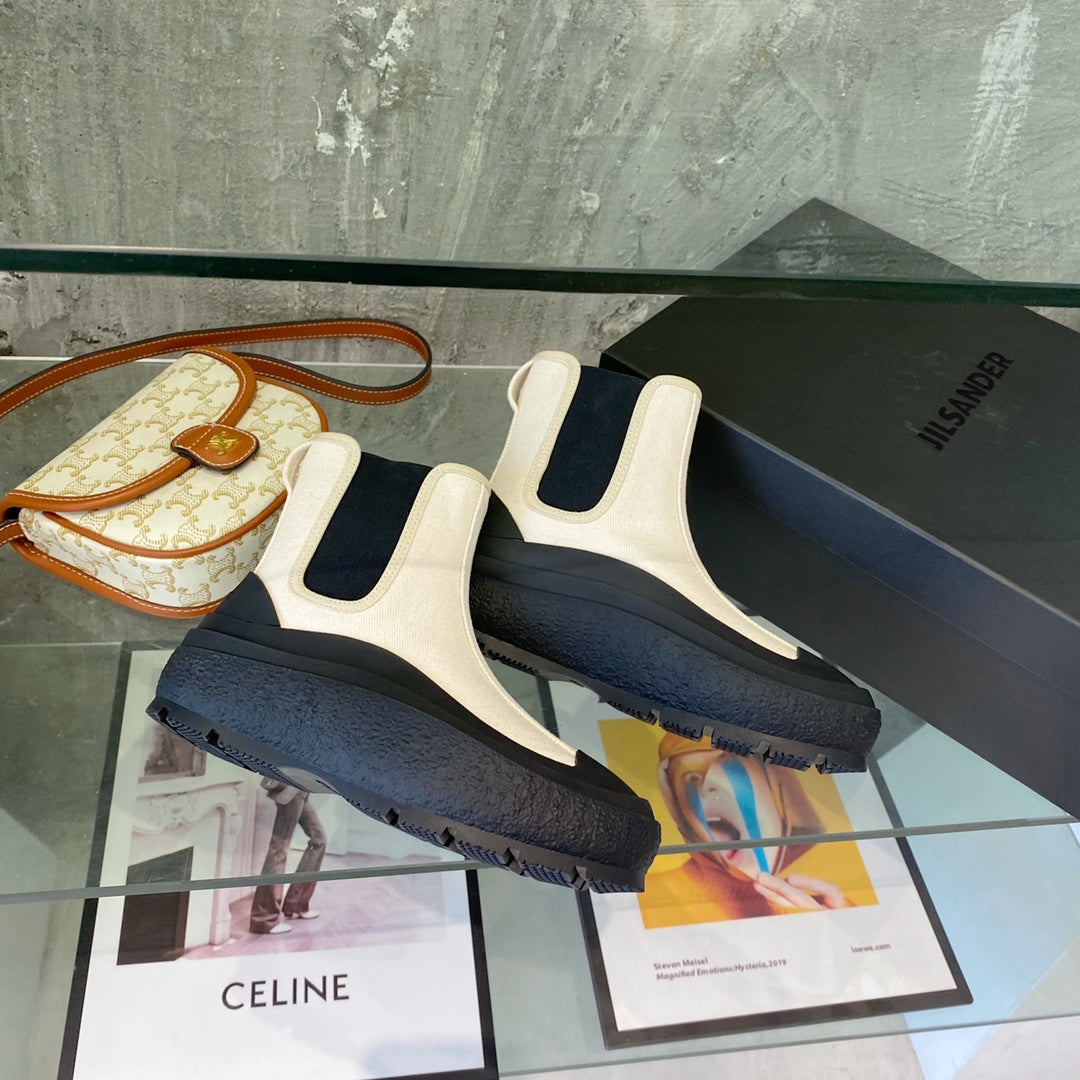Jil sander-2022新款 帆布短靴 白色