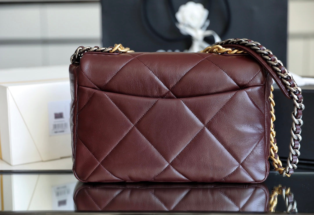 Chanel 19Bag-中號深棗紅