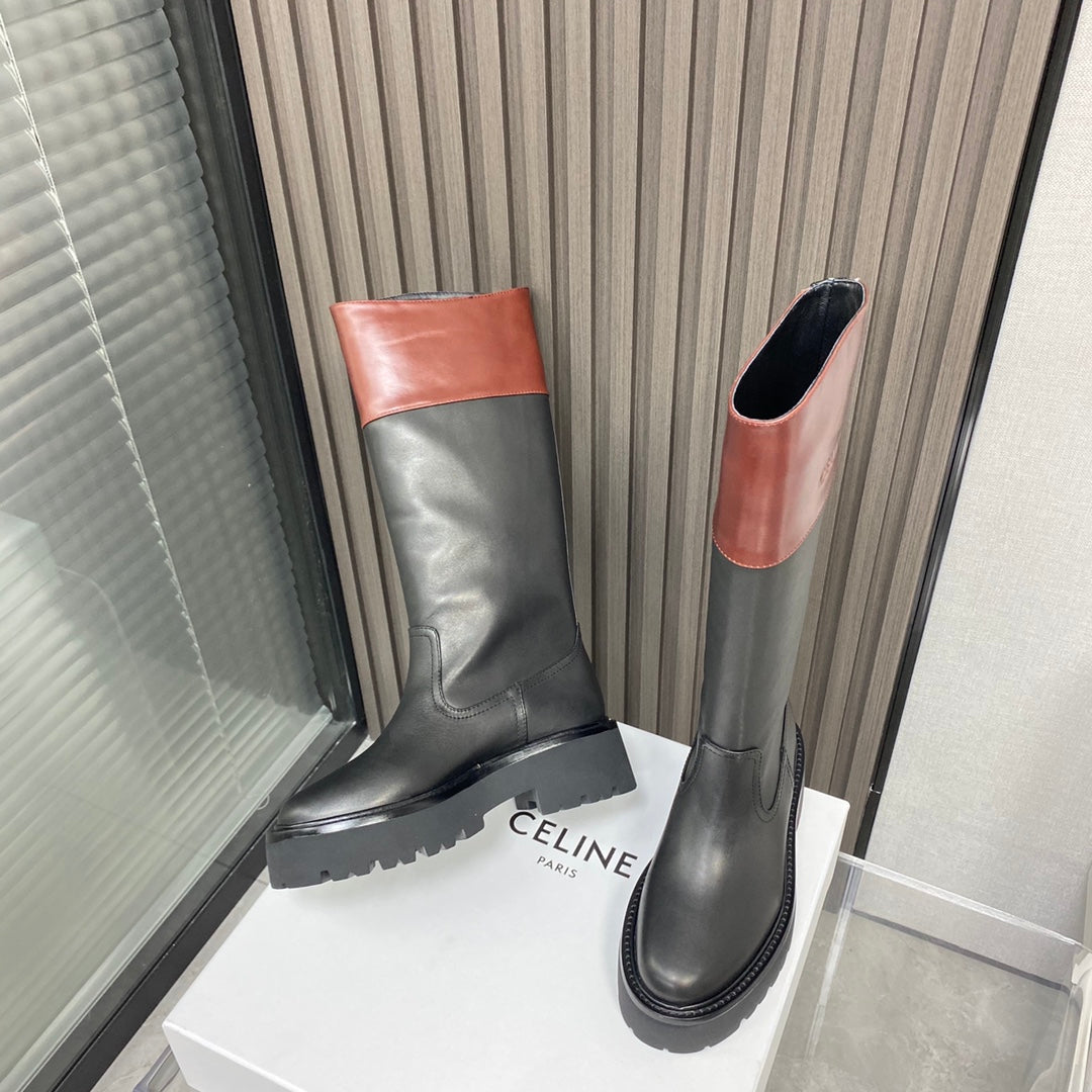 賽C家-2022新款騎士靴-蠟感胎牛皮 楊冪同款 （尺碼35-39，40訂製）