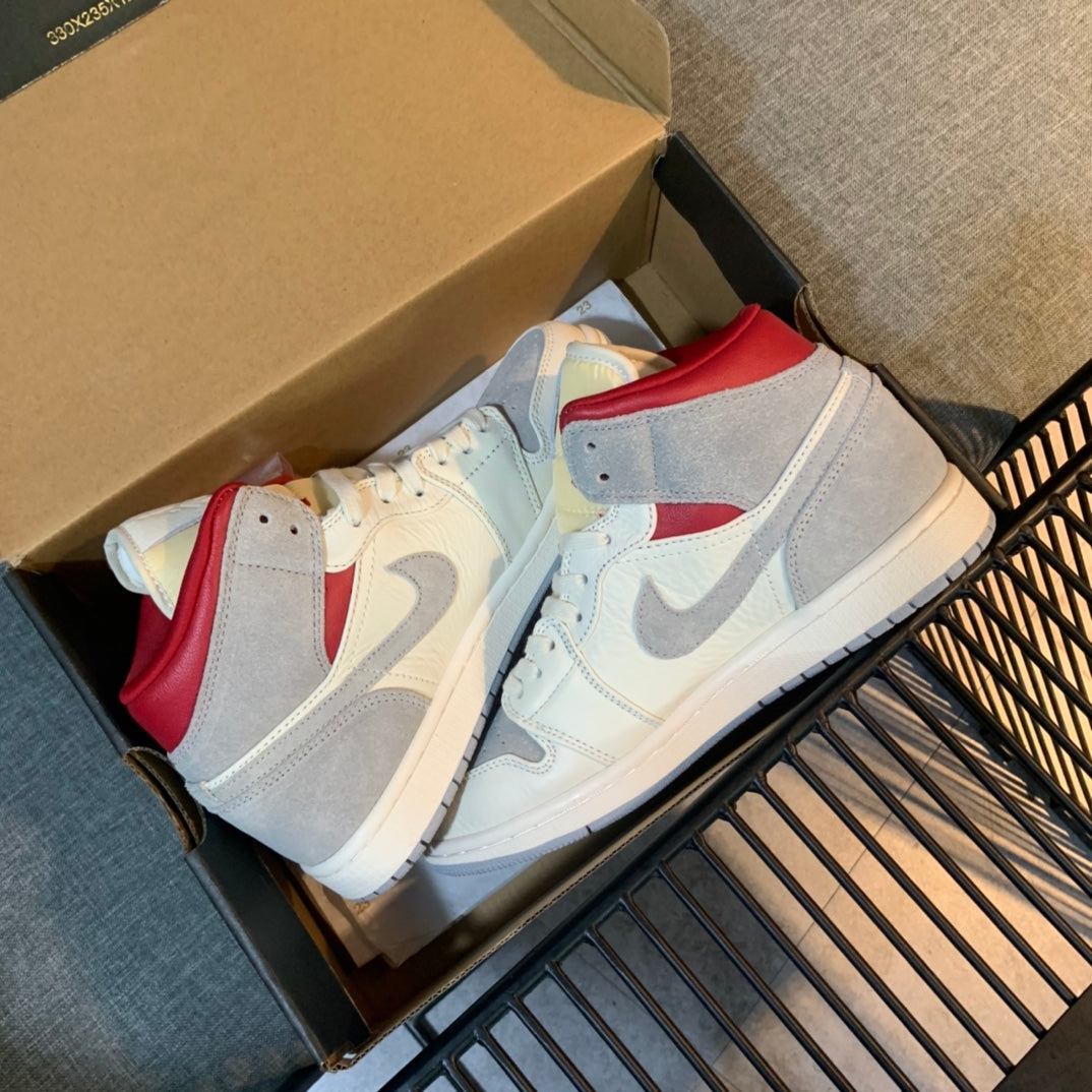 N1K- AJ 1 mid 中筒板鞋 休閒鞋 灰色