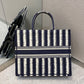 Dior Book Tote-大號41.5cm-深藍條紋