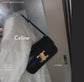 Celine Triomphe 牛皮革腋下包-黑色