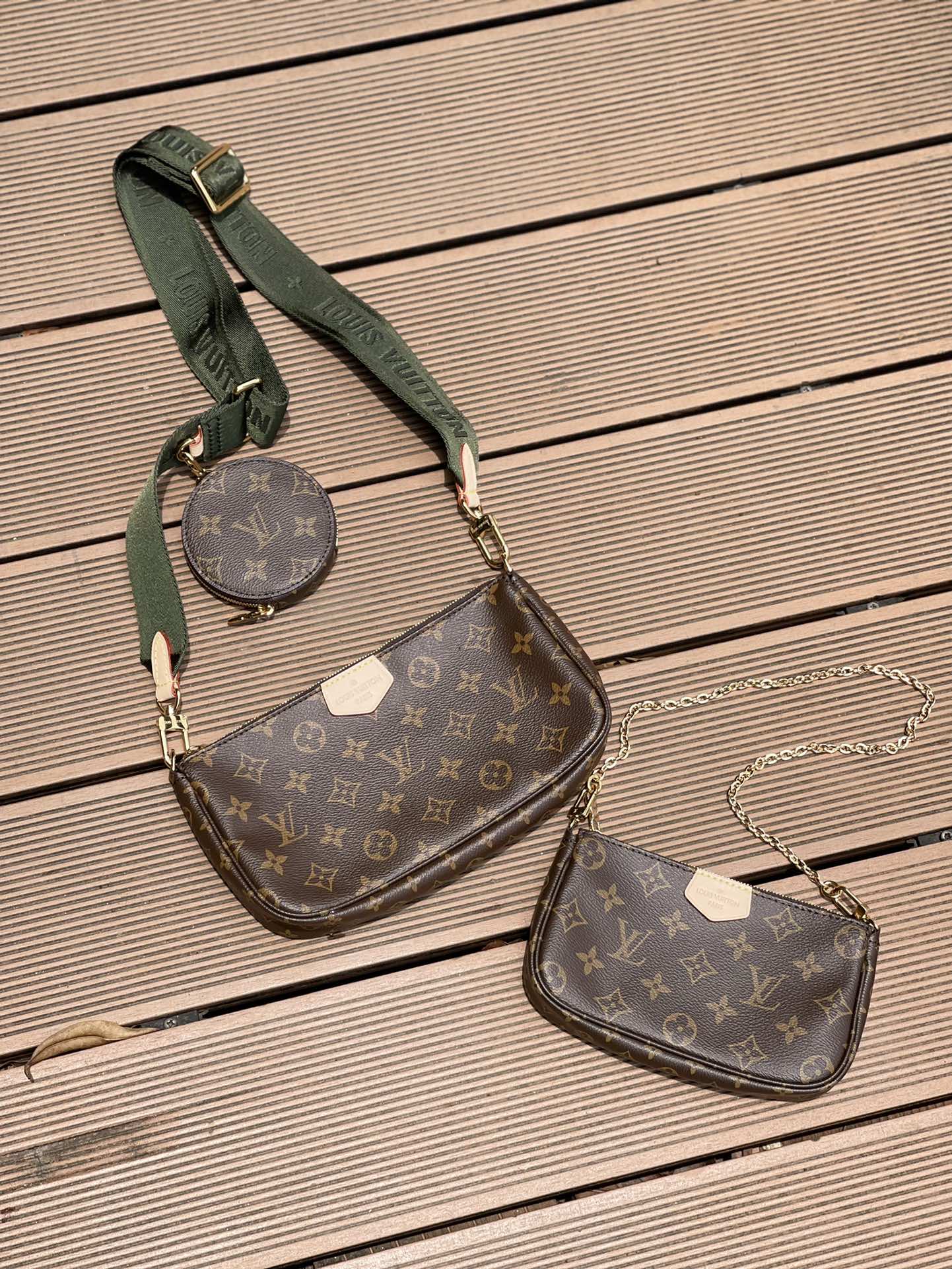 M44813 路L家-Multi Pochette Accessories 五合一麻將包 綠色