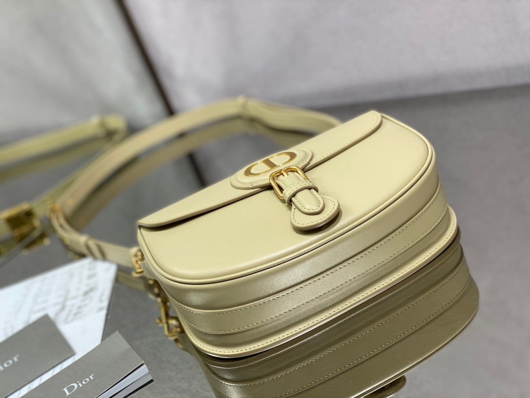 Dior Bobby-中號22cm-奶油杏色牛皮