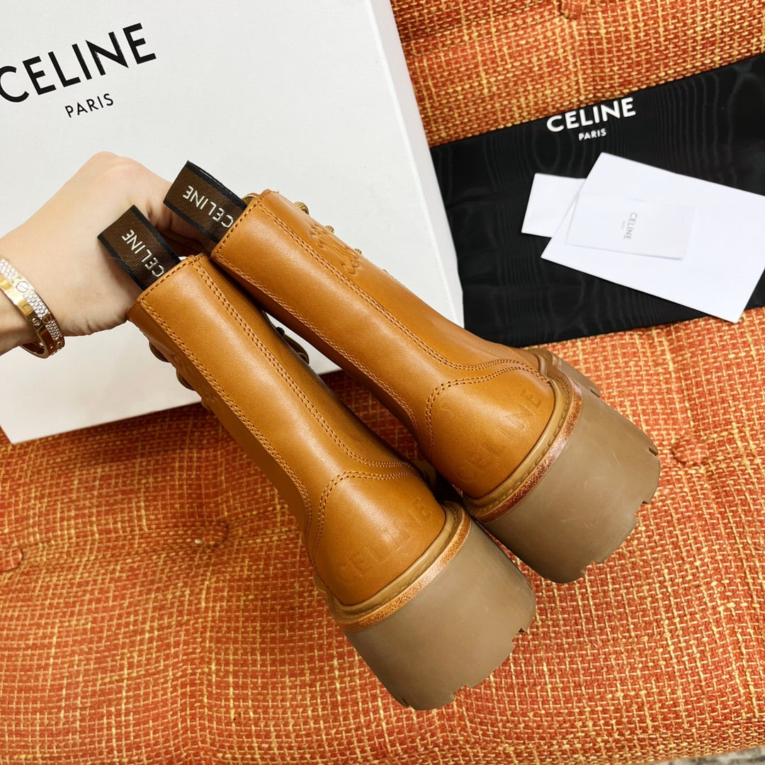 賽C家-22早秋新款短靴 35-40（凱旋門壓印）