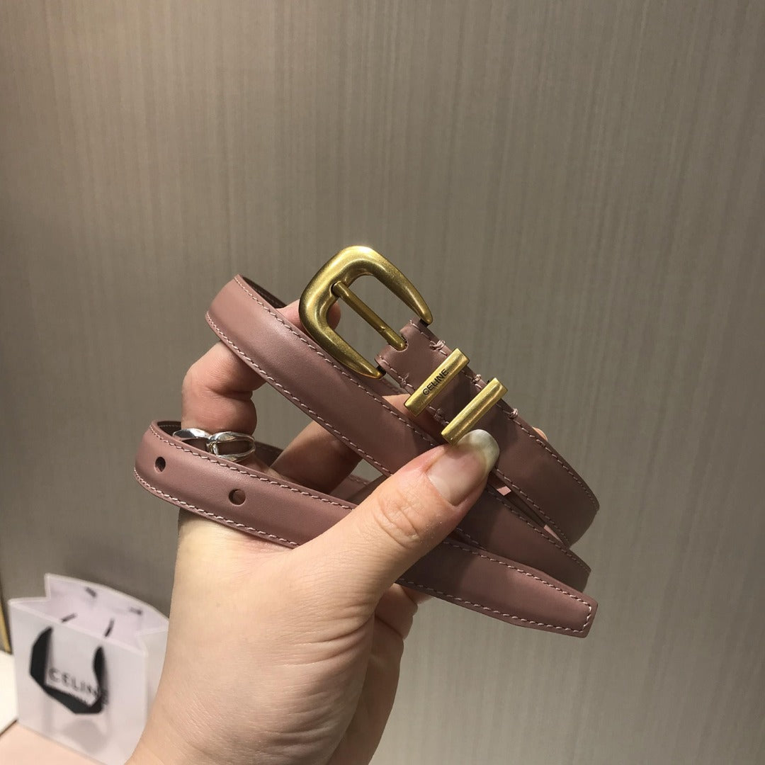 賽C家-粉色金扣皮帶-1.8cm