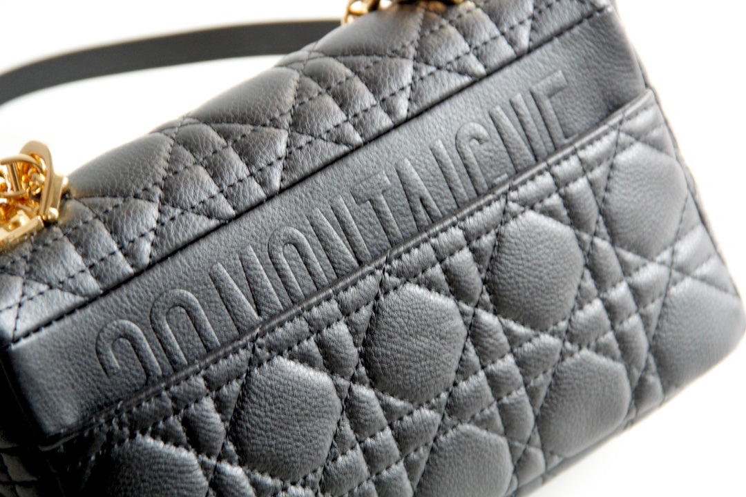 Dior Caro 小號20cm-黑色小牛皮