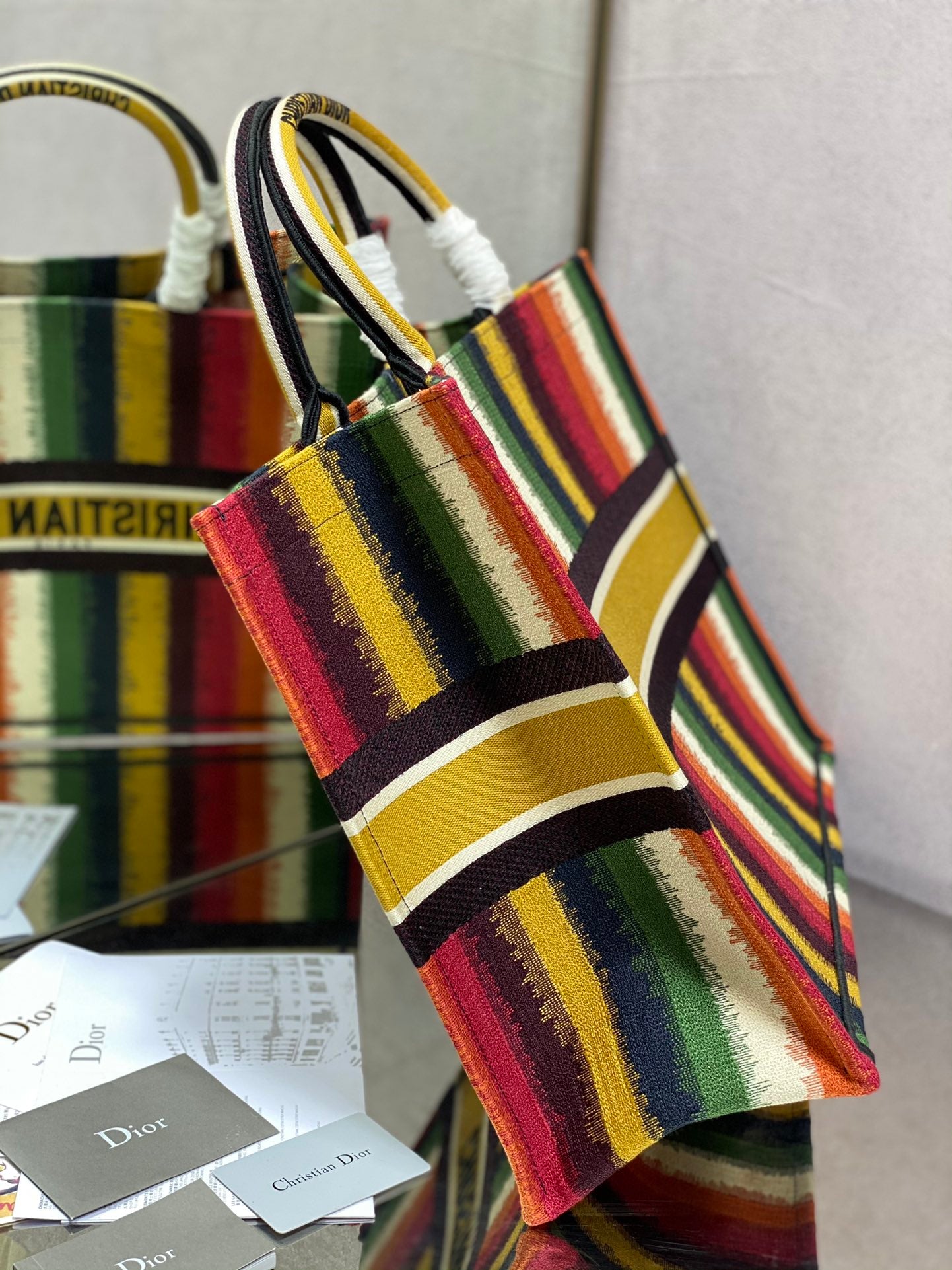 Dior Book Tote-大號41.5cm-彩色條紋