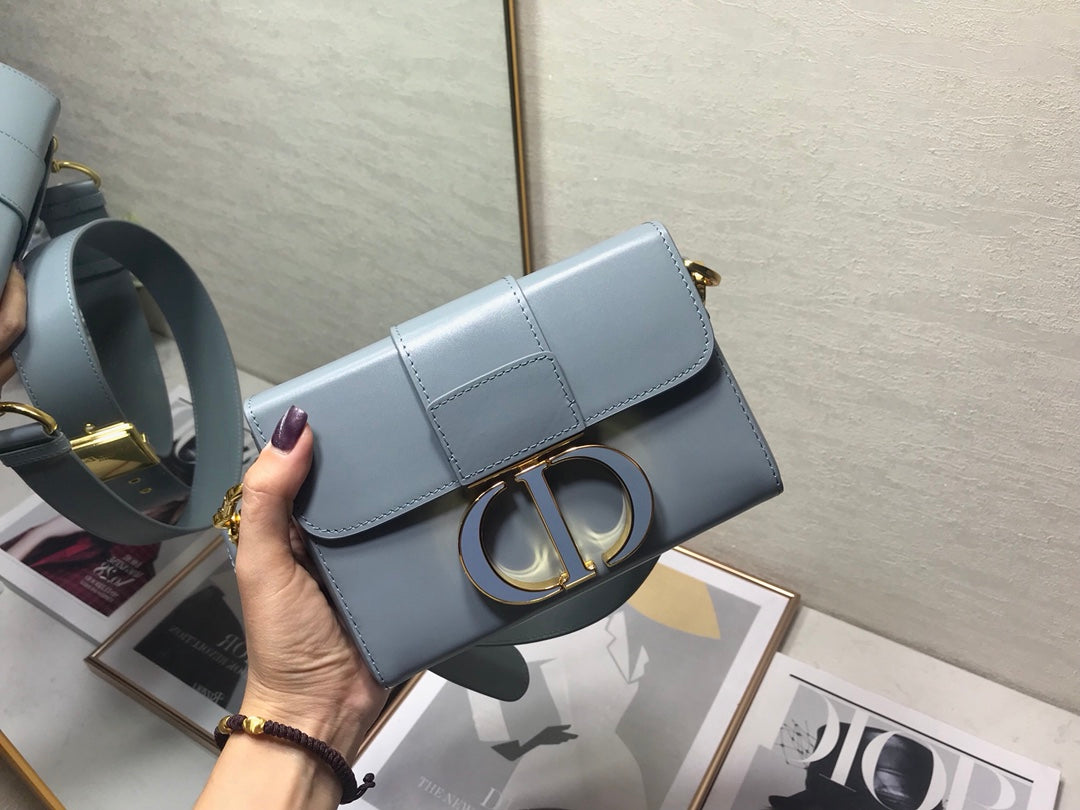 Dior 蒙田 Mini Box 珐瑯扣-17.5cm-灰