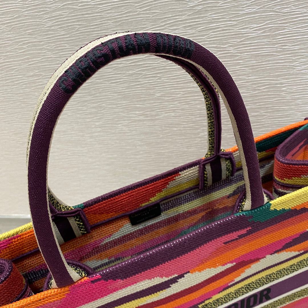 Dior Book Tote-大號41.5cm-彩色條紋