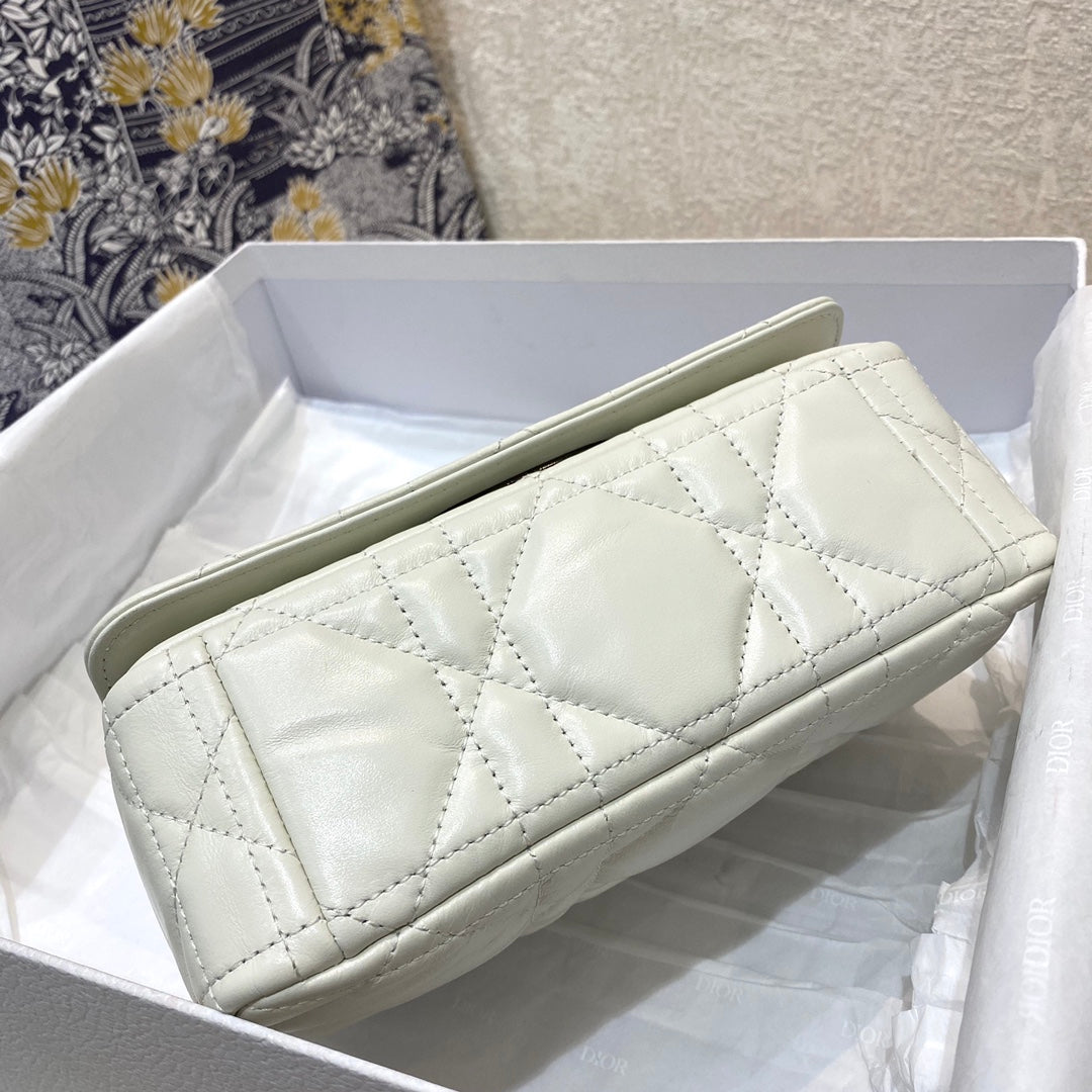 Dior-Caro 菱格紋 胖胖包 小號 黑色
