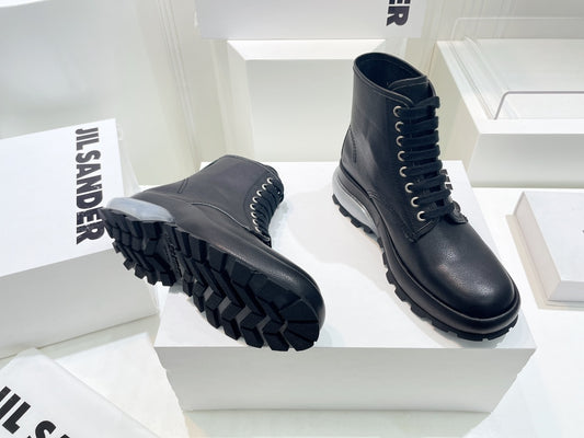Jil sander-2022秋冬 爆休閒系列 厚底透明跟休閒短靴 情侶款