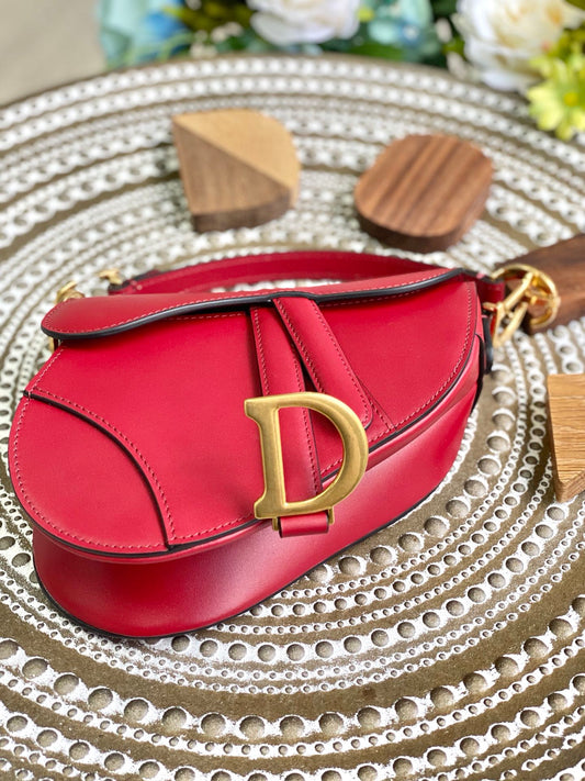 Dior Saddle 馬鞍包-平紋-小號大紅色-19.5cm