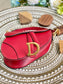 Dior Saddle 馬鞍包-平紋-小號大紅色-19.5cm