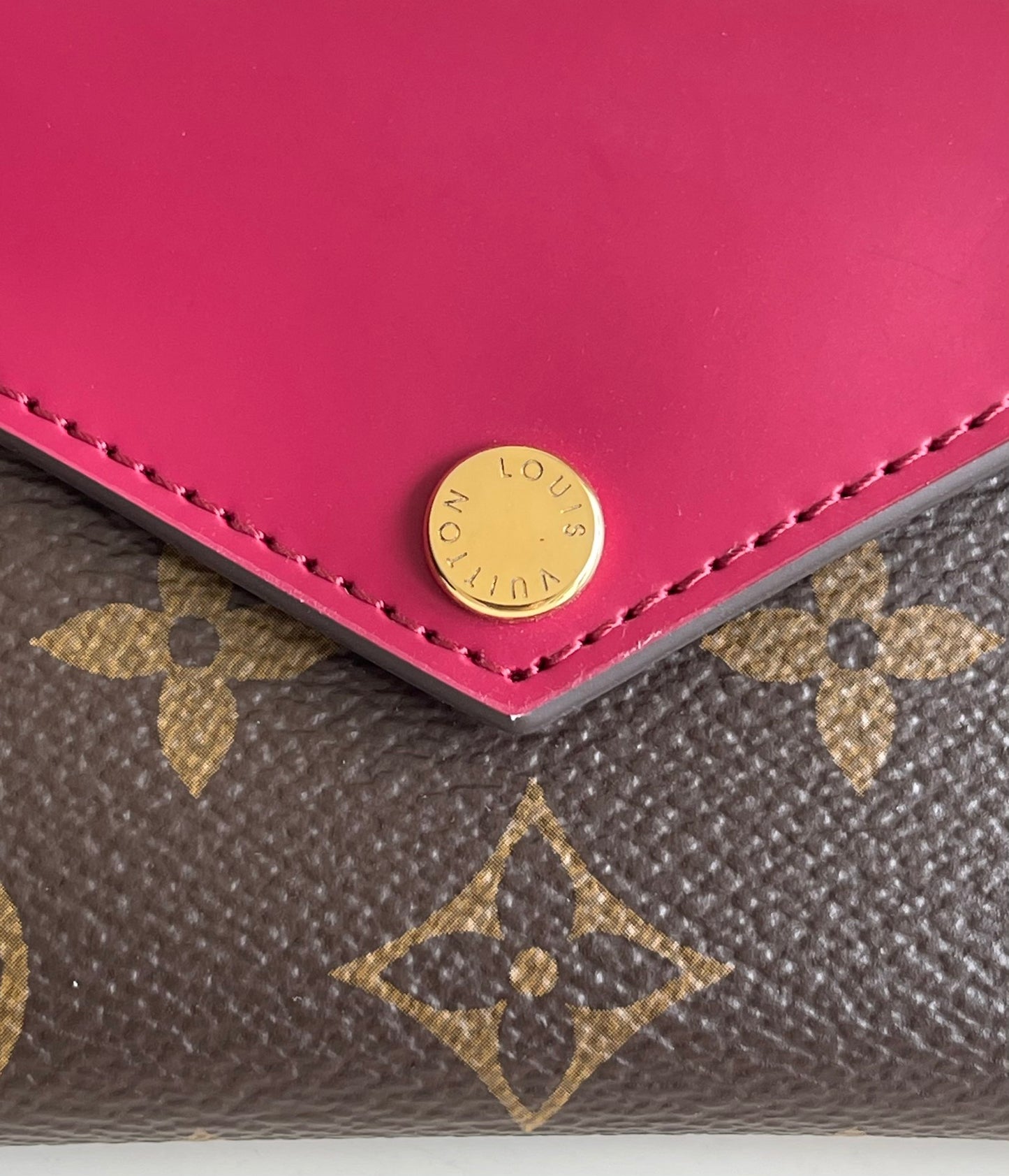 LV M62932 子紅色老花 Pallas 三折短夾
