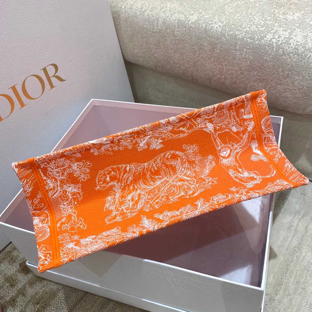 迪D家 Book Tote-中號36.5cm橘老虎