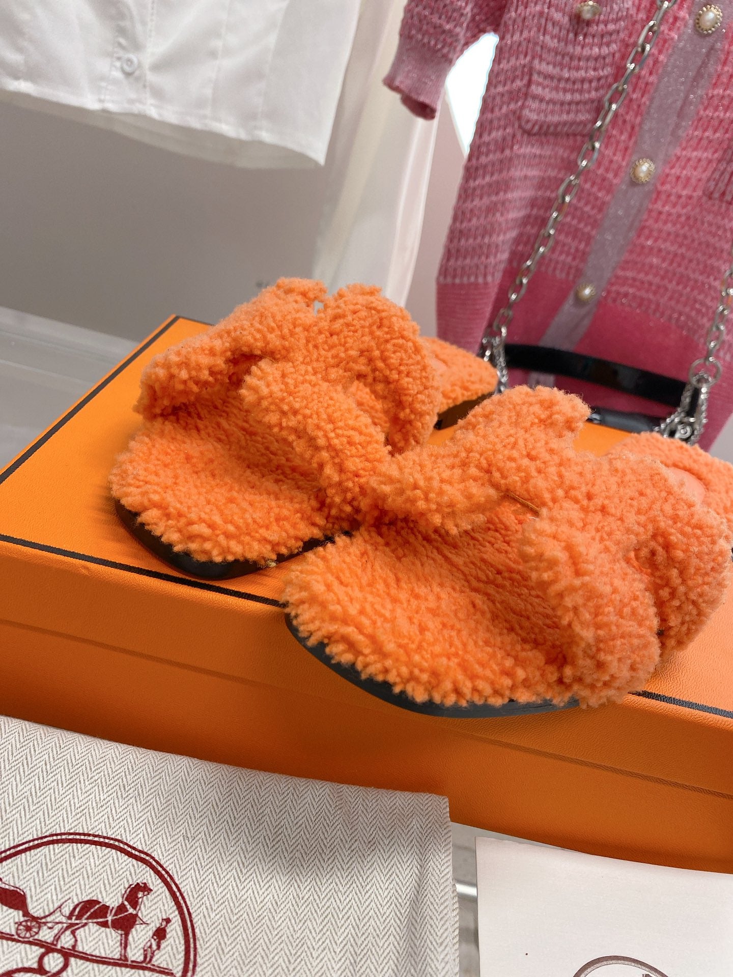 小愛款-2022秋冬新款 Oran純羔羊毛 平底H拖鞋