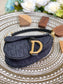 Dior Saddle 馬鞍包-帆布-小號黑色-19.5cm