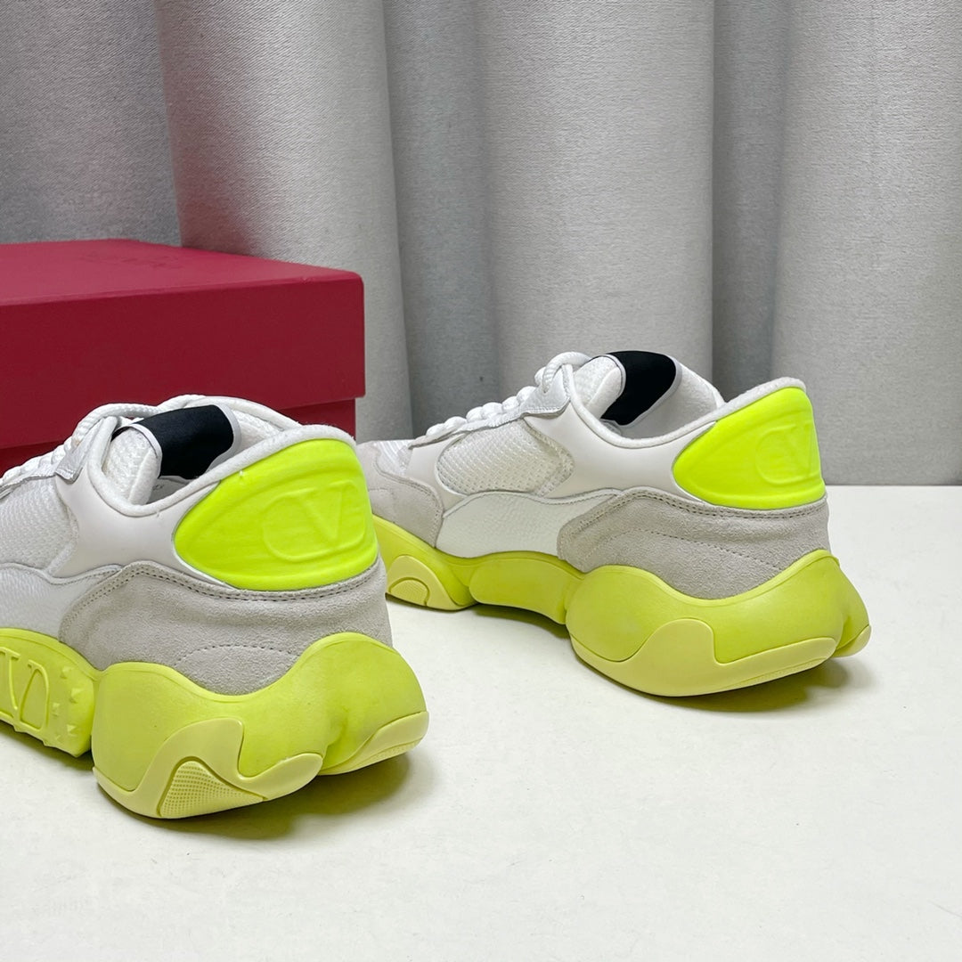 Val-Bubbleback 麂皮運動鞋 白黃色