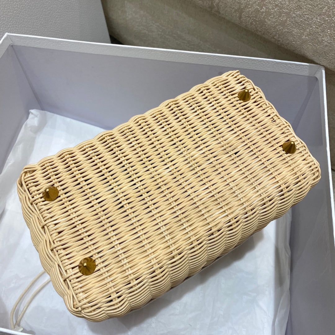 迪D家-純手工編制 竹編包 香檳金