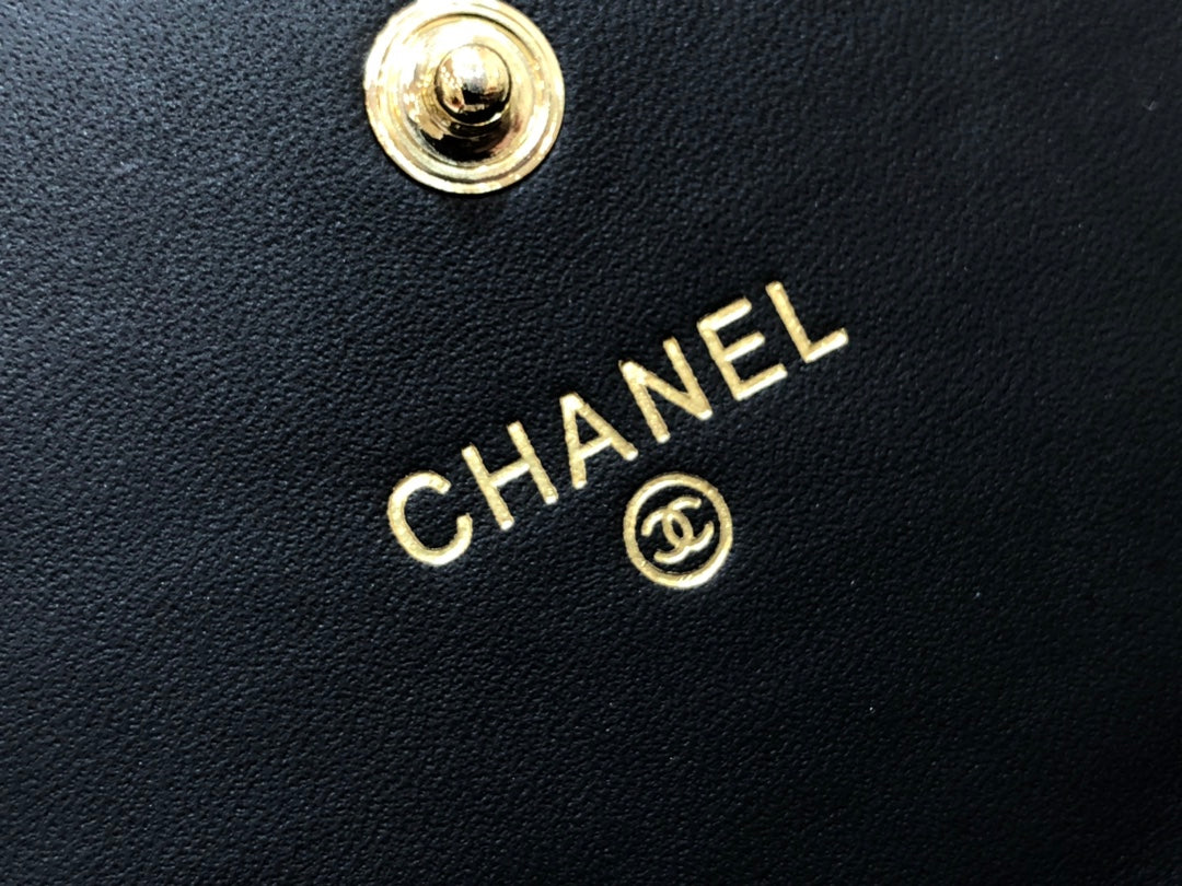 Chanel 復古CC荔枝牛皮-翻蓋中夾-復古五金