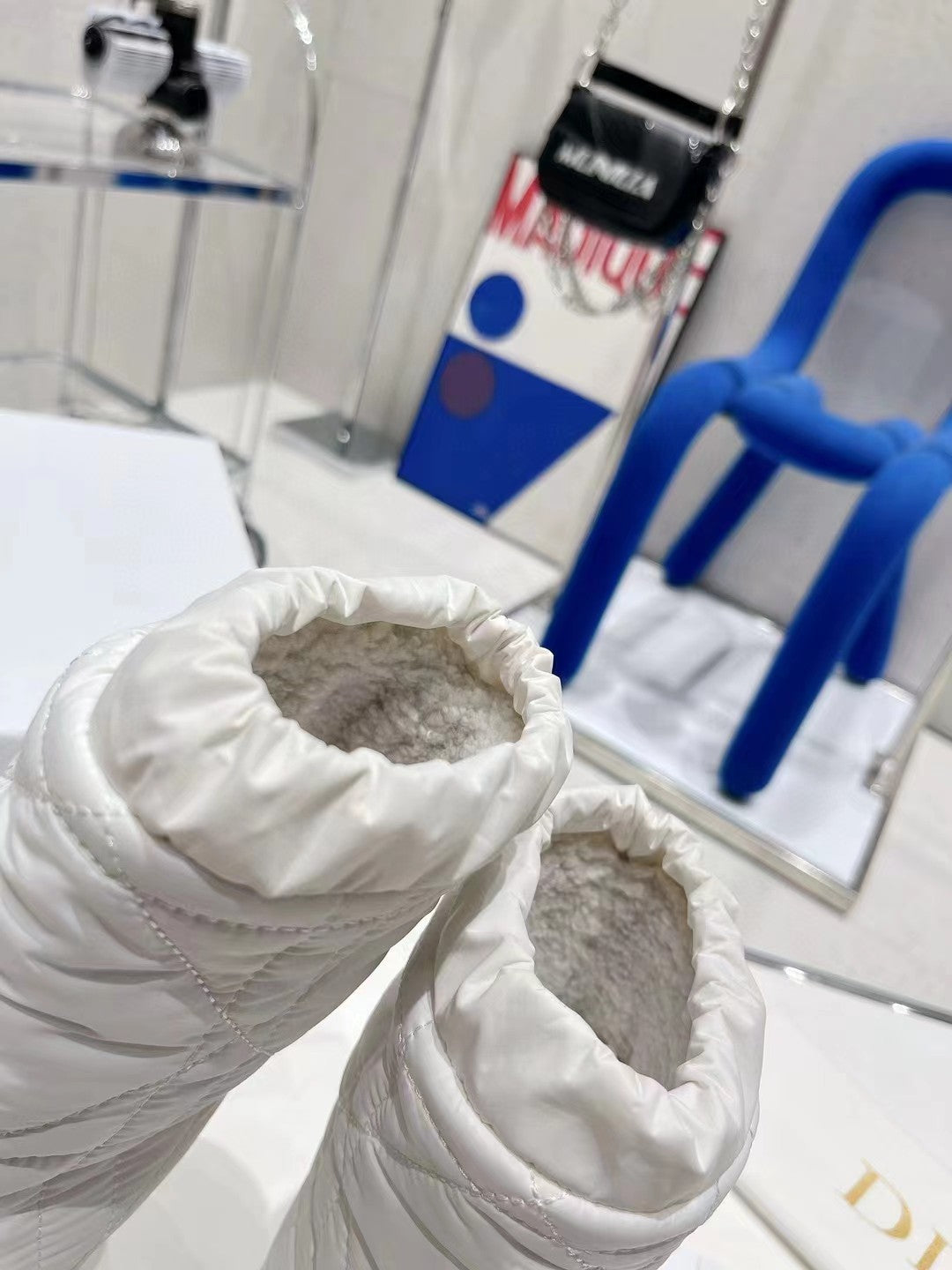 迪D家-22SS 羽絨羊毛短靴 白色