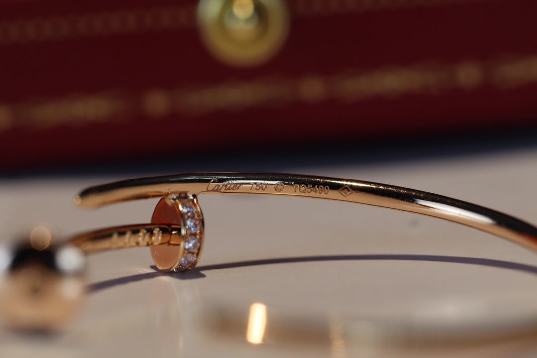 Cartier 釘子耳環-玫瑰金/白金-半鑽