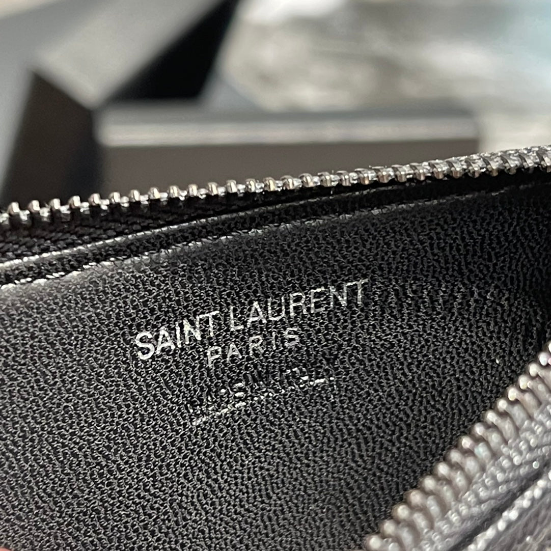 YSL 新品卡包_黑色黑扣