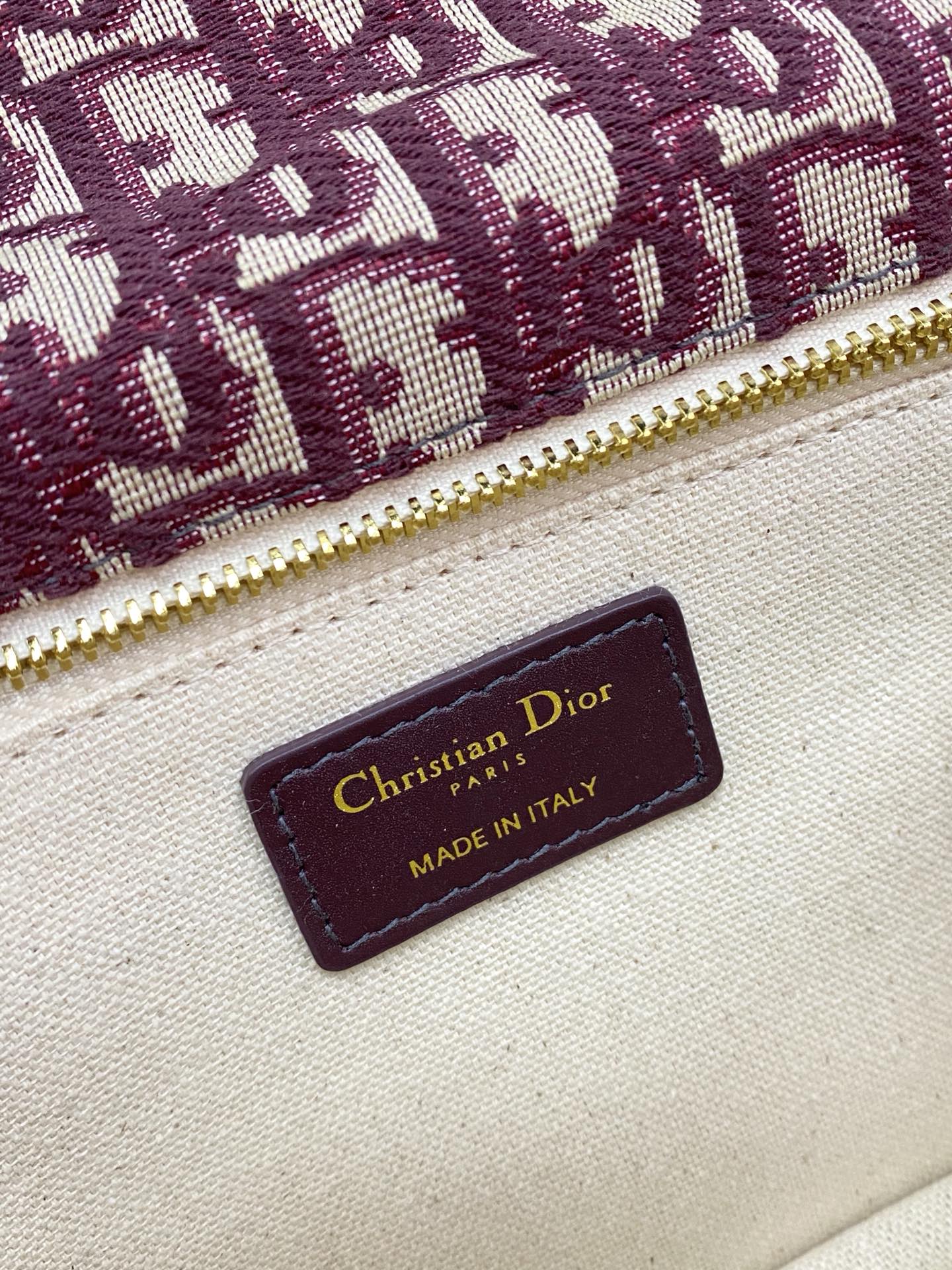 Dior WOC 鏈條包-帆布刺繡-紅色老花