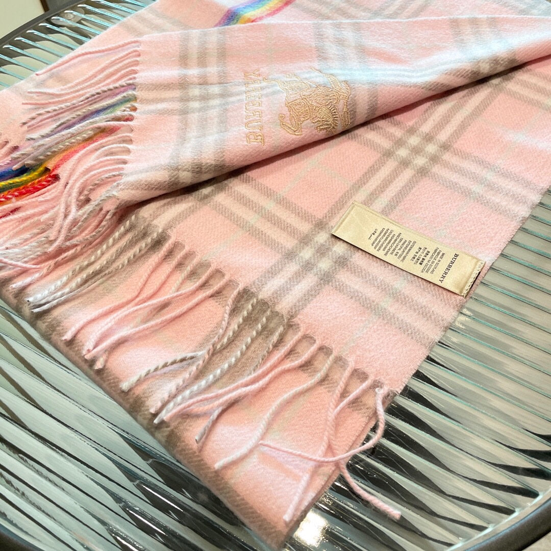 巴B家-格紋山羊絨圍巾 32*180cm