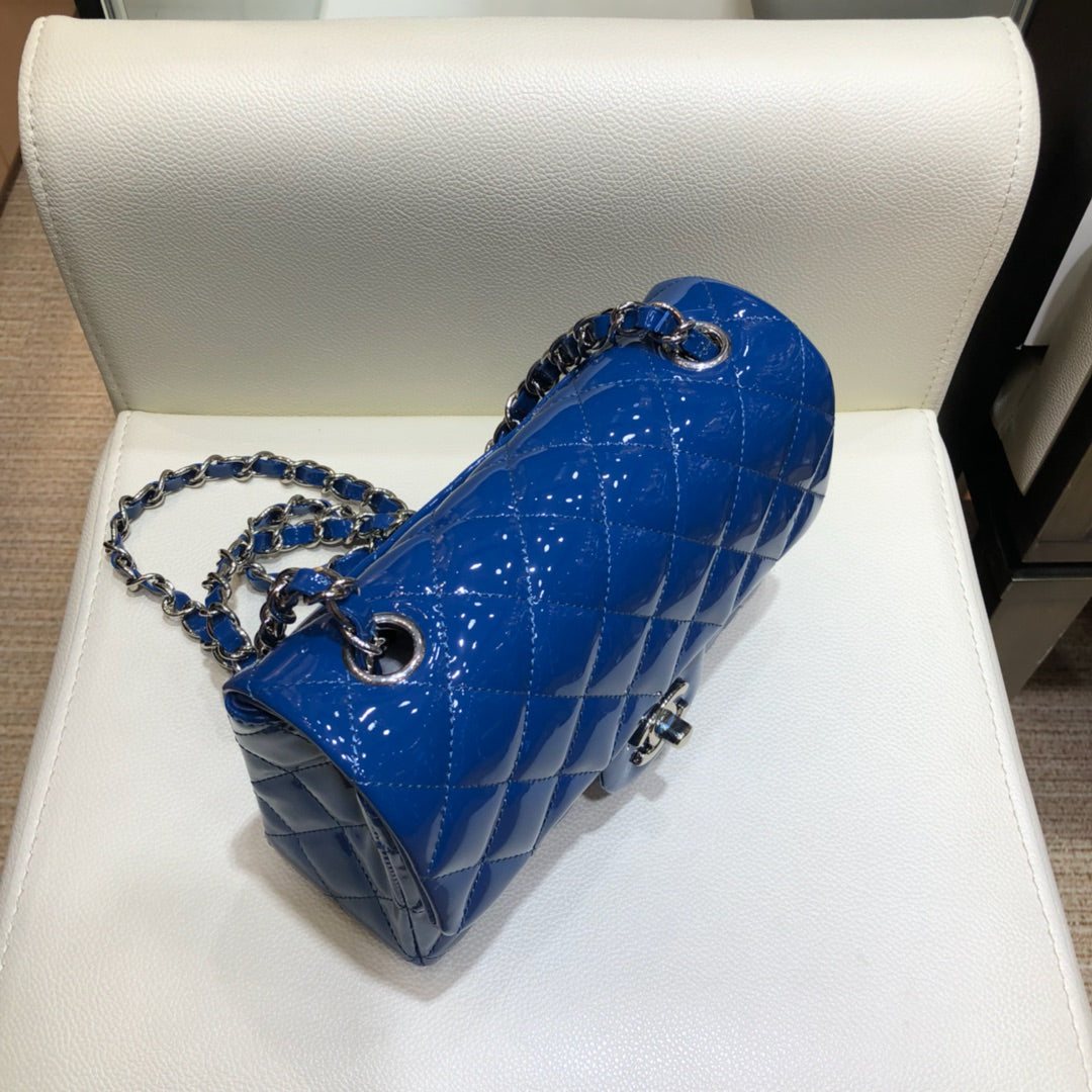 小香家-CF包 漆皮 銀鍊 20cm