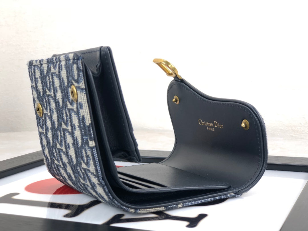 Dior Saddle 老花三折短夾