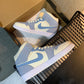 N1K- AJ 1 mid 中筒板鞋 休閒鞋 藍色