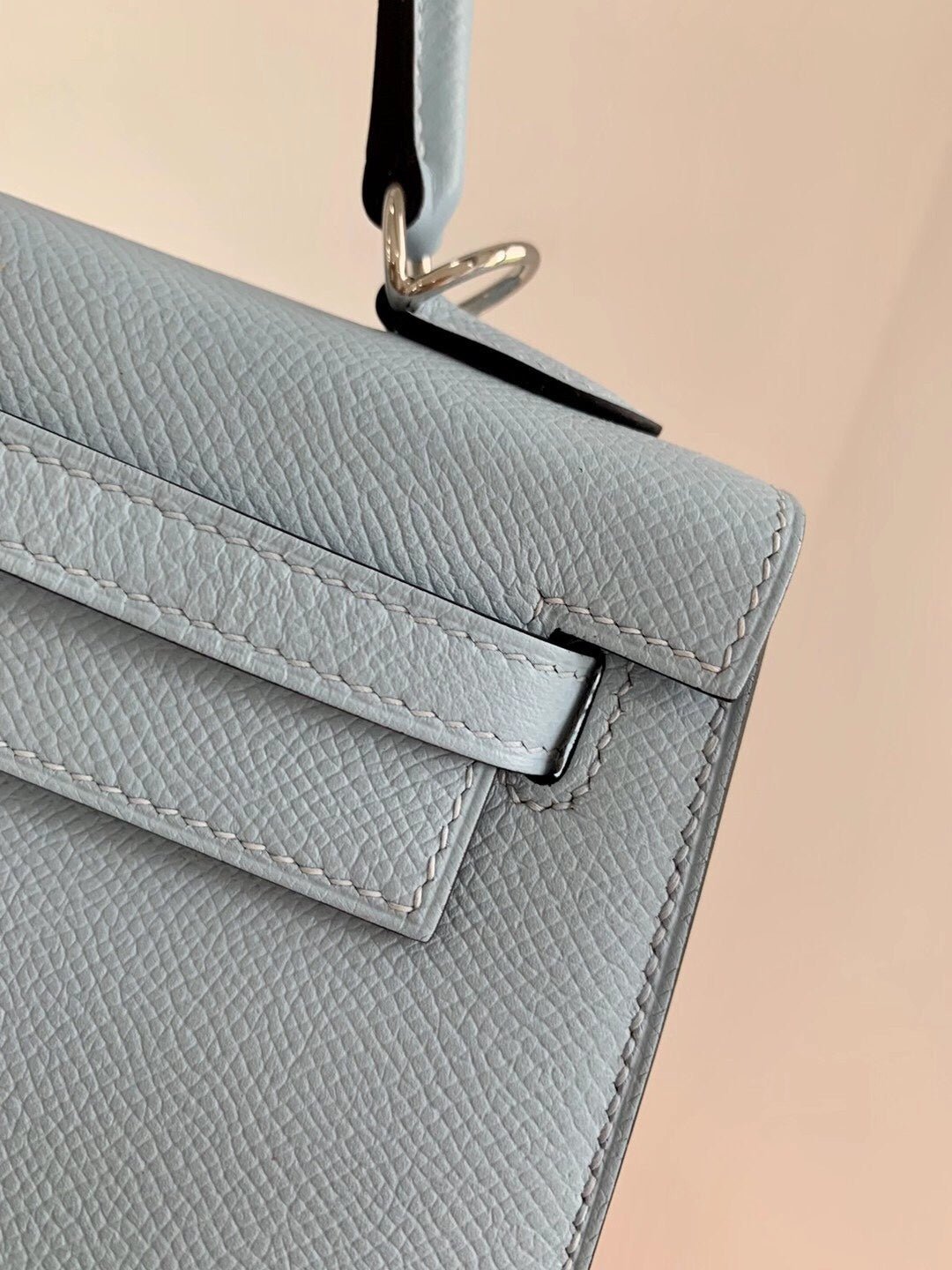 Hermes-Kelly 25-T0 霧霾藍-Epsom-銀扣-外縫
