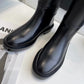 Jil sander-牛皮斜切面及膝靴