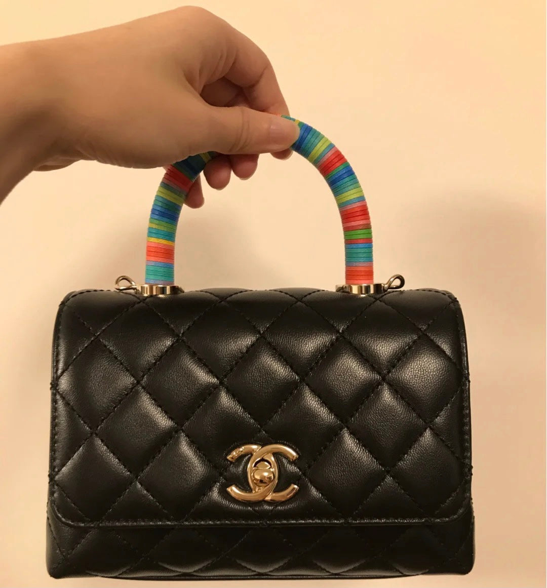 Chanel mini coco handle彩虹包-黑色