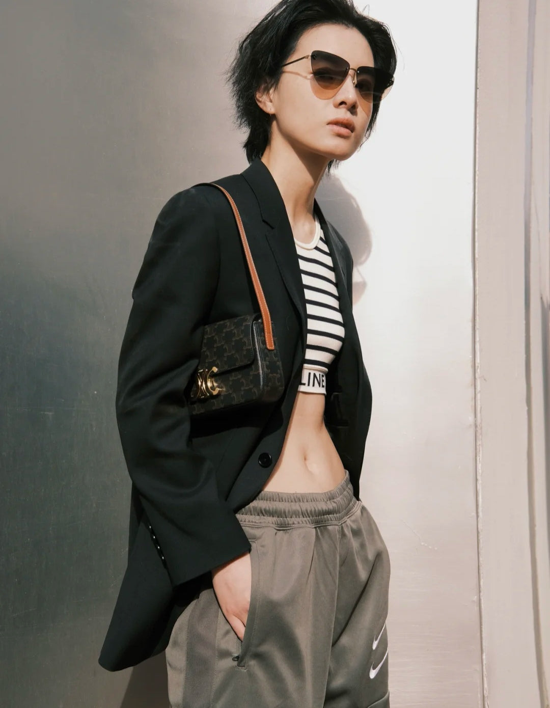 Celine Triomphe老花腋下包
